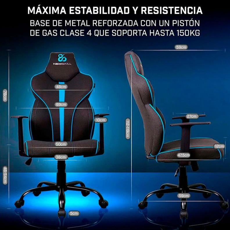 Silla Gamer  Fafnir Azul/Negro-7