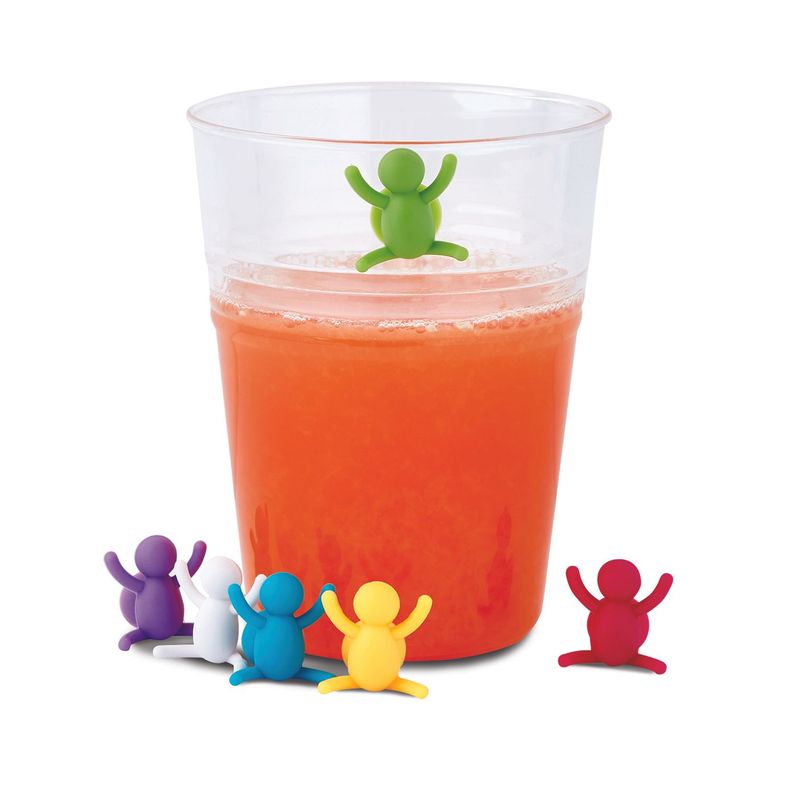 Set 6 Marcadores Silicona para Vasos Celeste