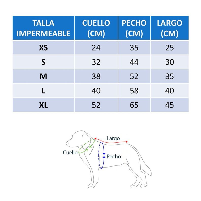 Impermeable Azul Rey talla L-3