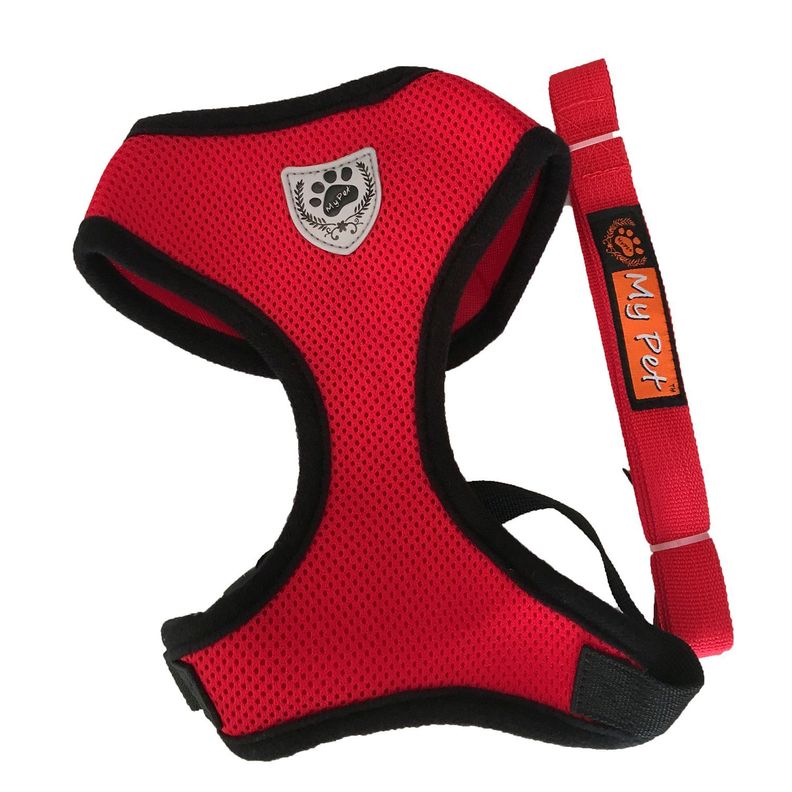 Arnés Rojo Con Correa talla XS-0