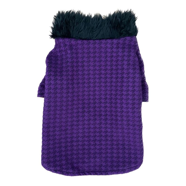 Abrigo Morado Cuello Piel talla XL
