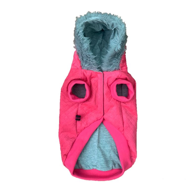 Chaqueta Gorro Piel Fucsia talla M-1