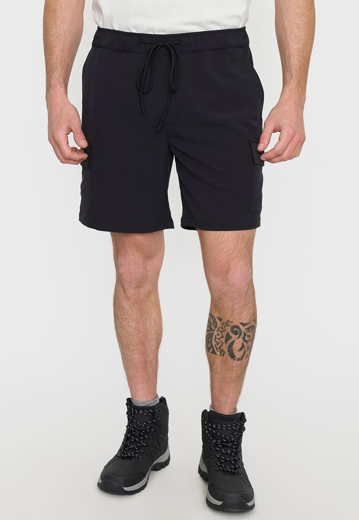 Short Outdoor Hombre Liso Negro Corona-1