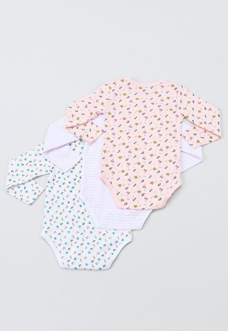Body Bebe Niña ML Tripack Blanco Corona-1