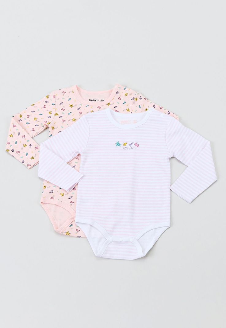 Body Bebe Niña ML Tripack Blanco Corona-3