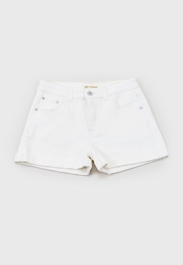 Short Niña Teen Denim Blanco Corona-1