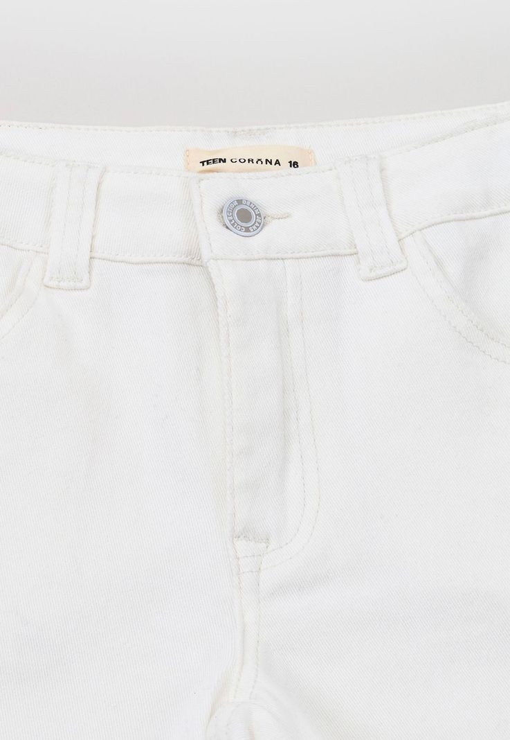 Short Niña Teen Denim Blanco Corona-3