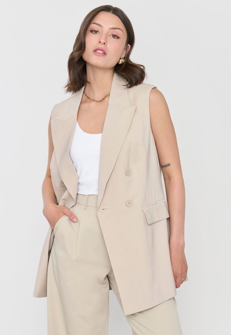 Blazer Mujer Sin Mangas Arena Corona-0