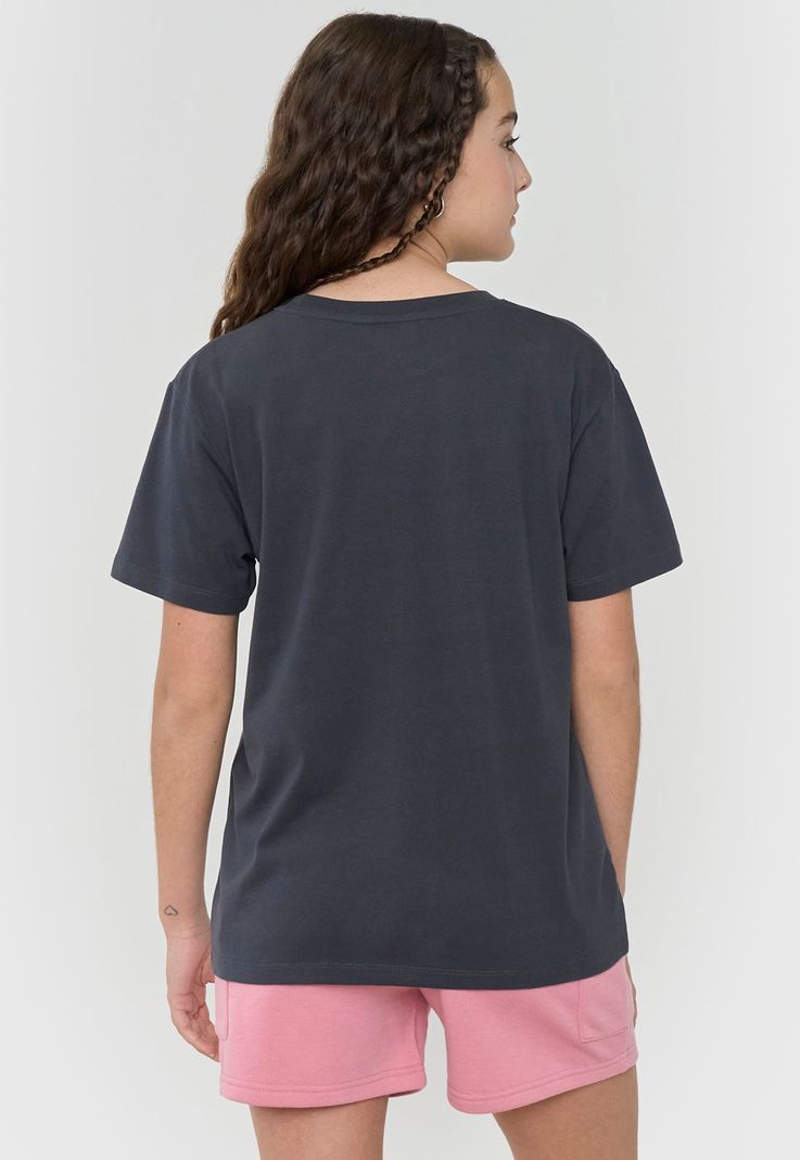 Polera Niña Teen M/C Fun Oversize  Gris Oscuro Corona-1