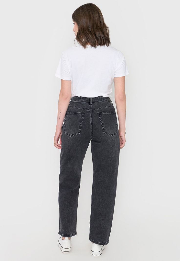 Jeans Straight Fit Clásico Negro Corona-2