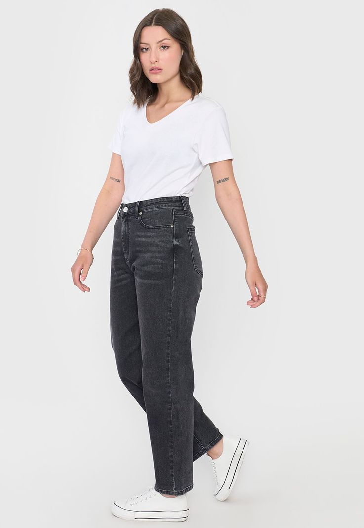 Jeans Straight Fit Clásico Negro Corona-3