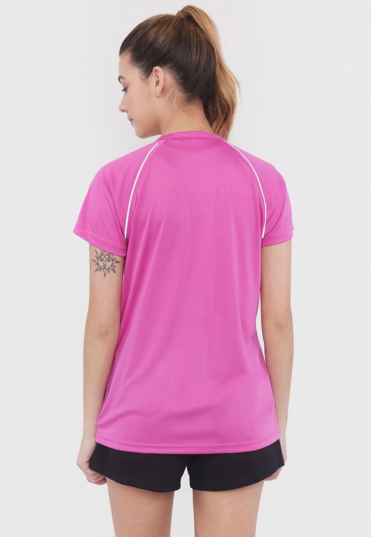 Polera Mujer Deportiva R-Neck Poliéster Fucsia Corona-1