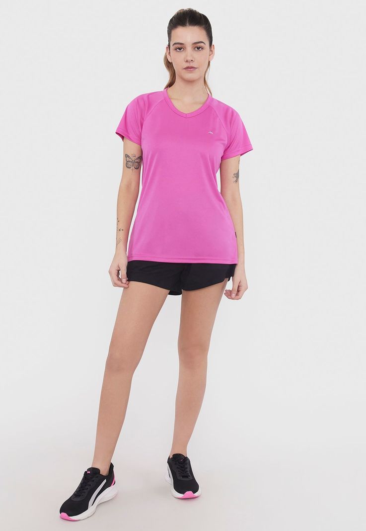 Polera Mujer Deportiva R-Neck Poliéster Fucsia Corona-3