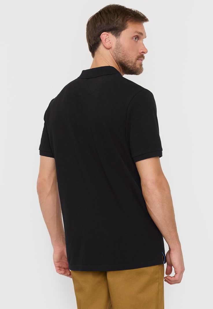 Polera Hombre Lisa Piqué Negro Corona-1