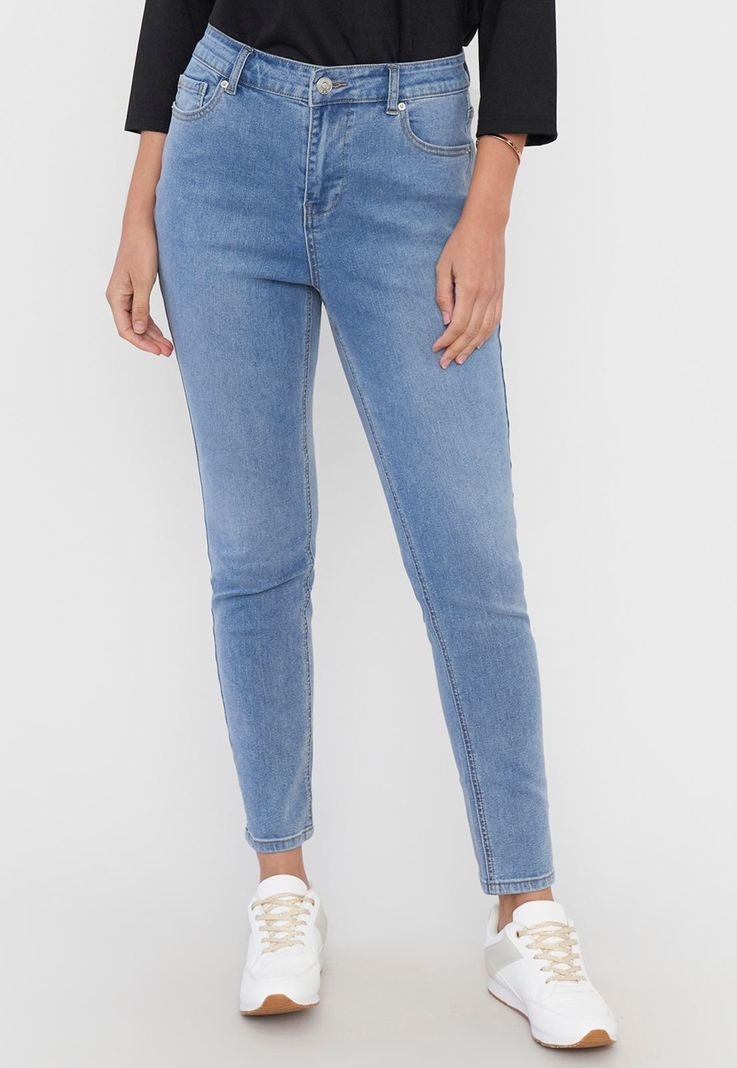 Jeans Mujer Skinny 1 Boton Azul Claro Corona-1