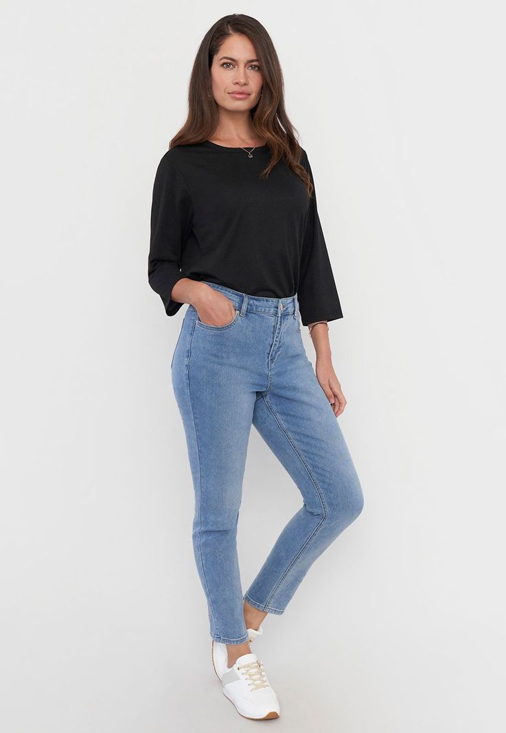 Jeans Mujer Skinny 1 Boton Azul Claro Corona-3
