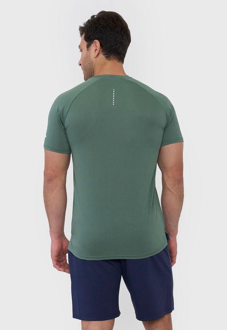 Polera Hombre Deportiva Mesh 2 Verde Corona-1