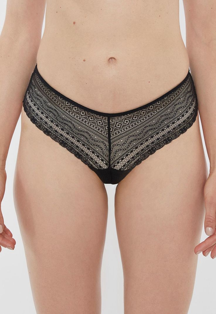 Pantaleta Mujer Full Lace Negro Corona-2