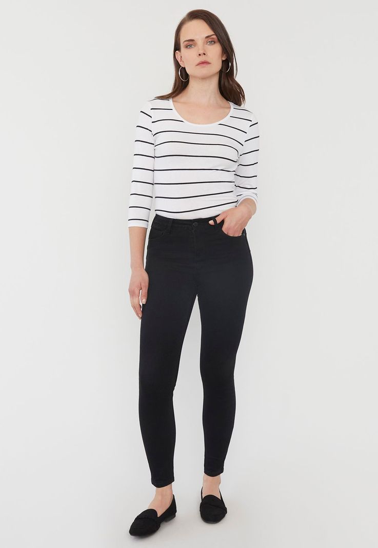 Jeans Mujer Skinny Push Up Negro Corona-3