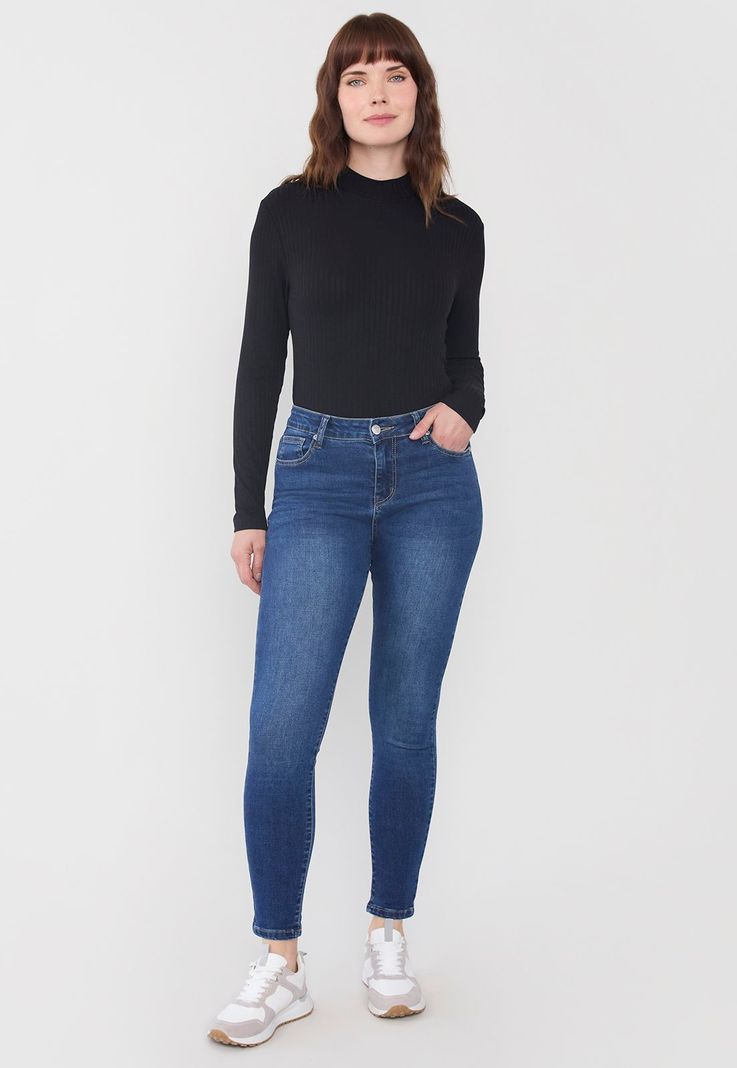 Jeans Mujer Calce Skinny Azul Oscuro Corona-0