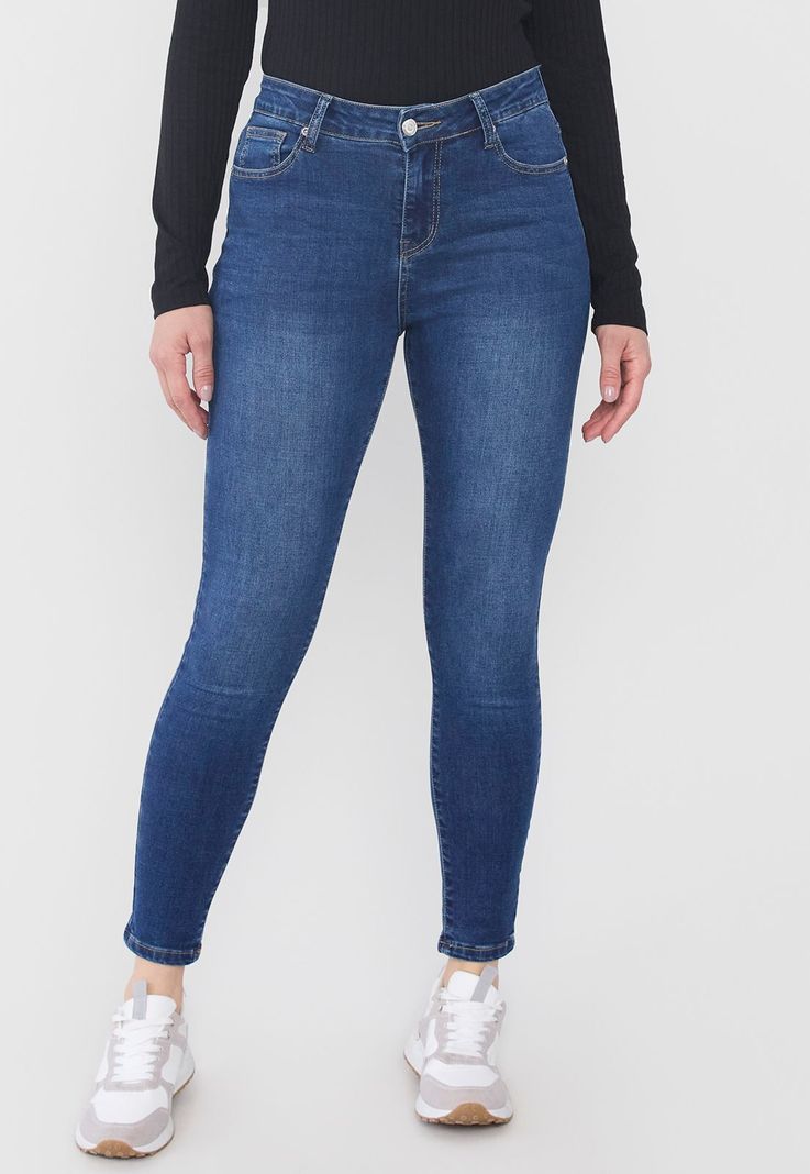 Jeans Mujer Calce Skinny Azul Oscuro Corona-1