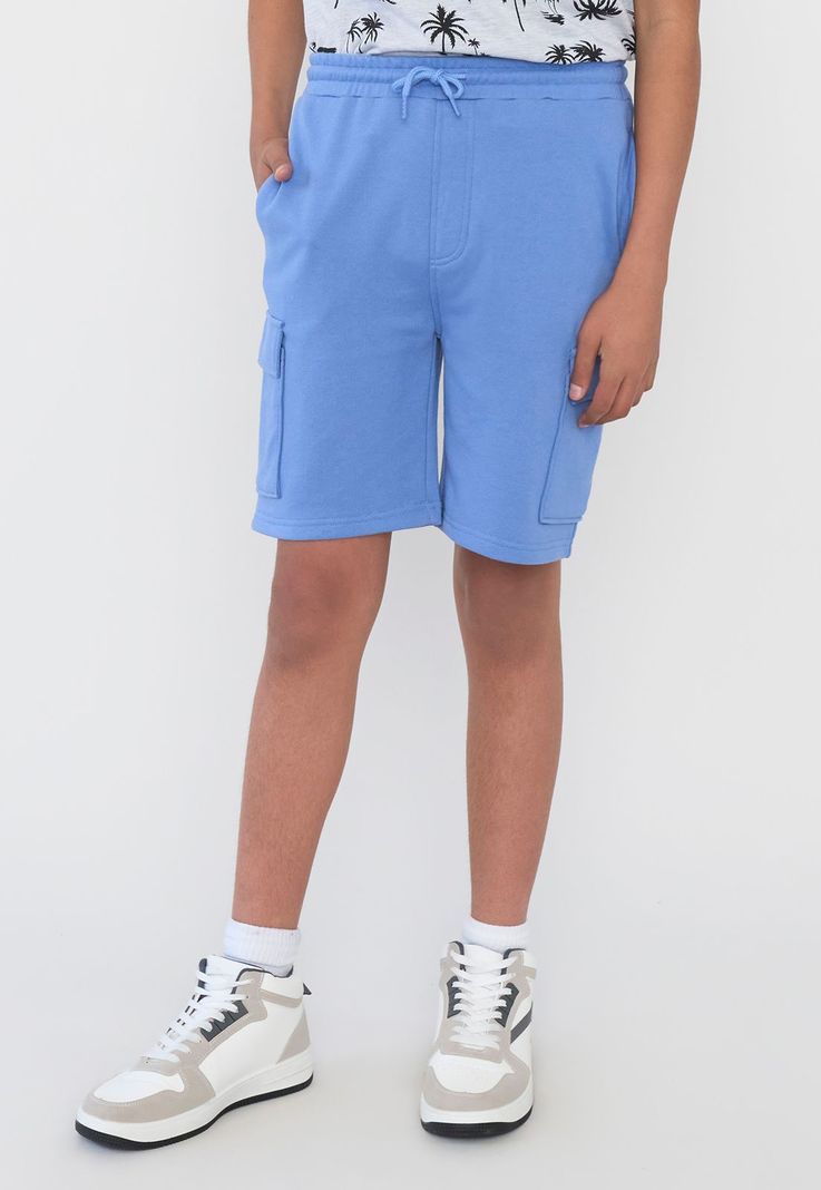 Short Niño Teen Punto Cargo Celeste Corona-1