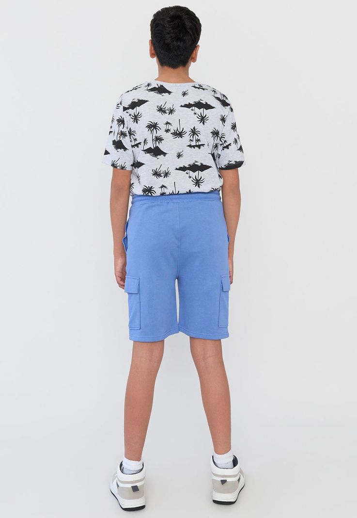 Short Niño Teen Punto Cargo Celeste Corona-2