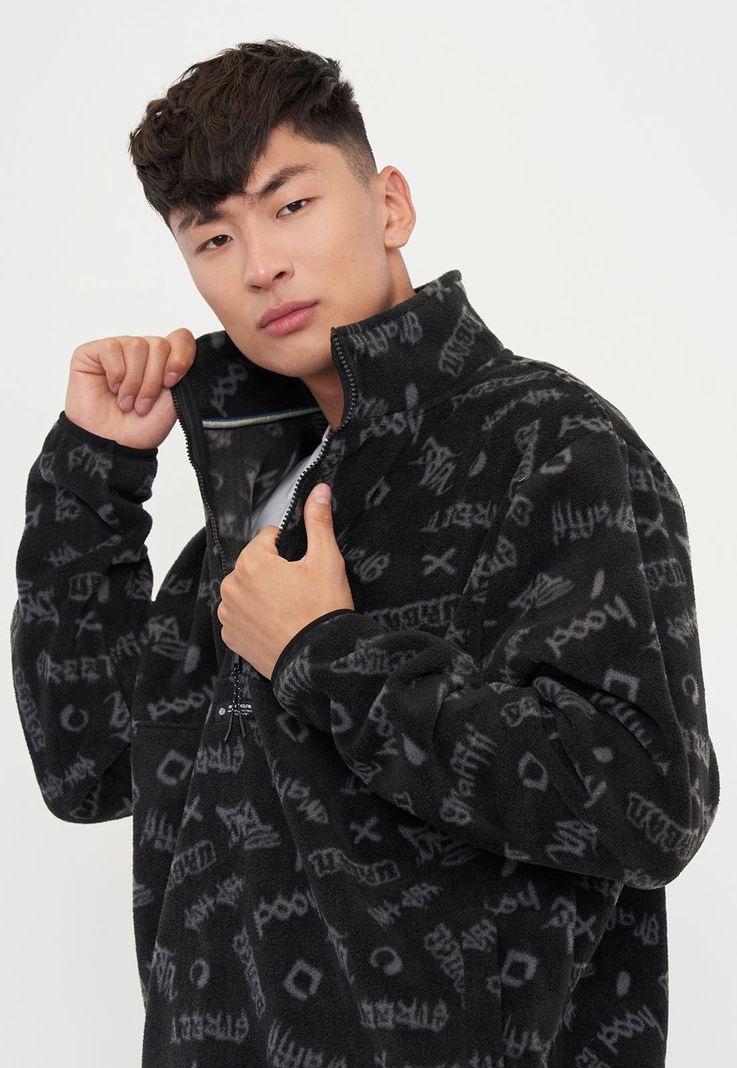 Polar Hombre Print Microfibra Negro Corona-0