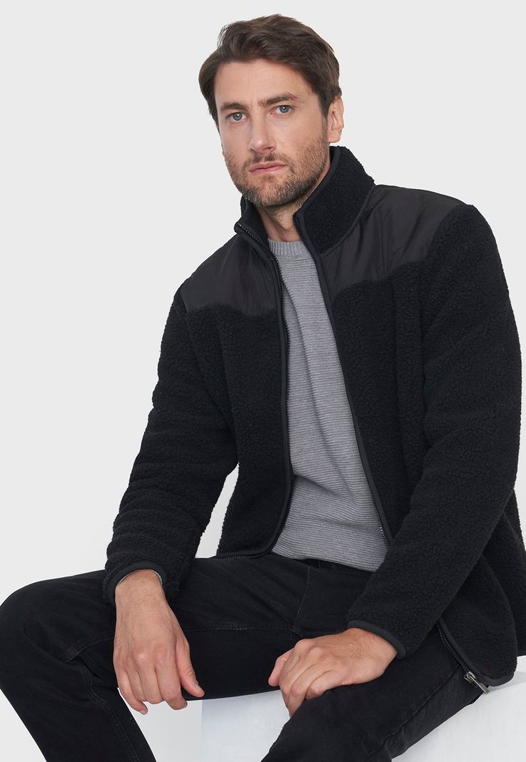 Chaqueta Hombre Sherpa Negro Corona-0