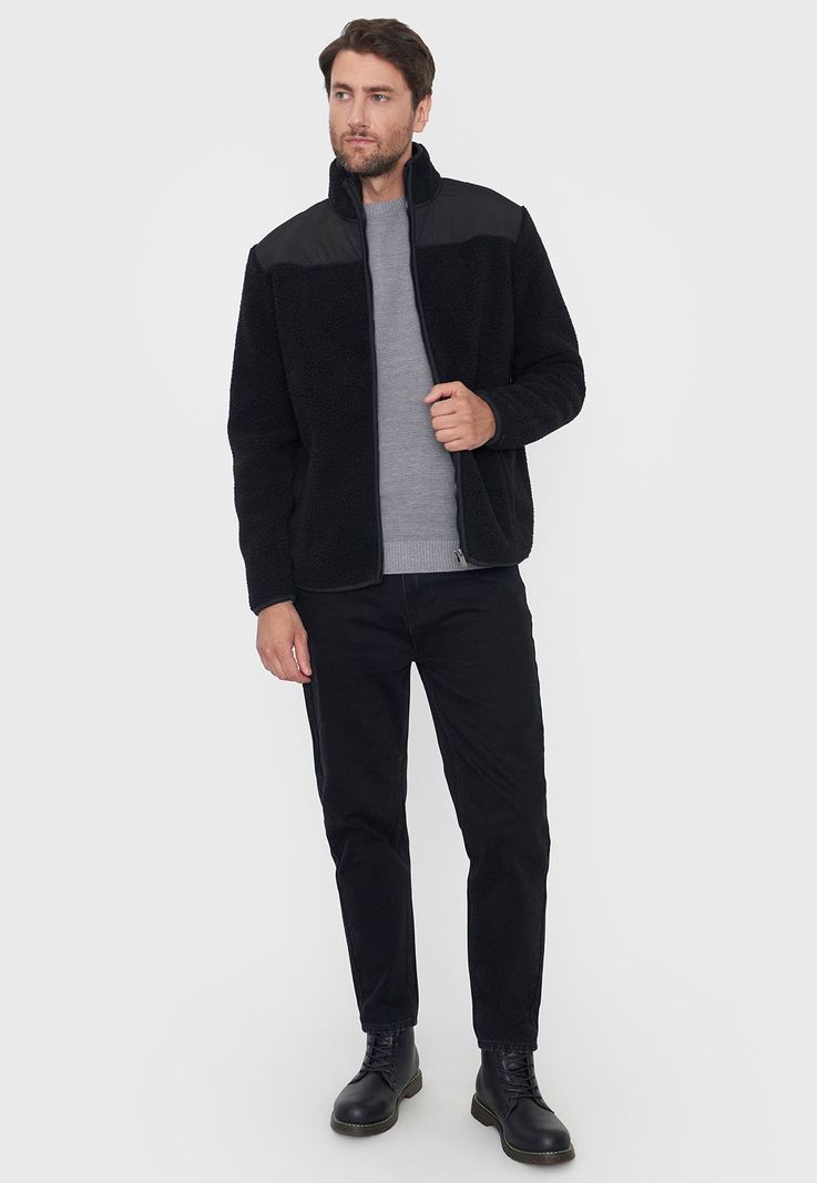 Chaqueta Hombre Sherpa Negro Corona-3
