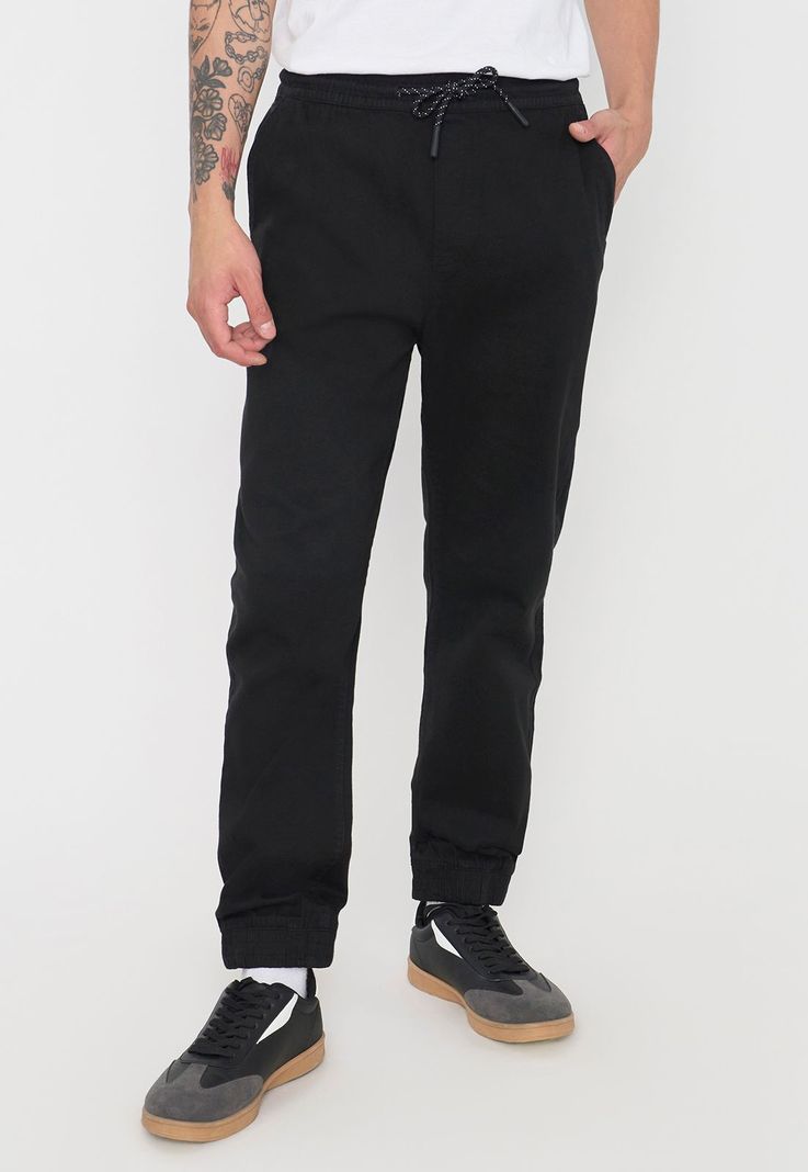 Pantalón Hombre Jogger Twill Negro Corona-1