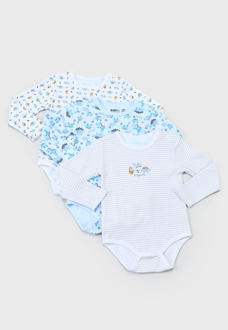 Body Bebe Niño ML Tripack Blanco Corona-0