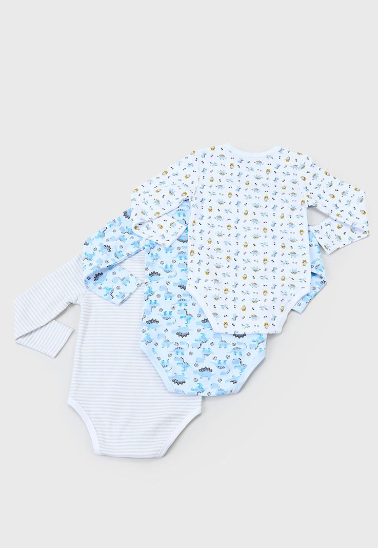 Body Bebe Niño ML Tripack Blanco Corona-1