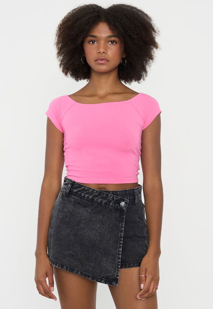 Peto Mujer Off Shoulder Rosado Corona-0