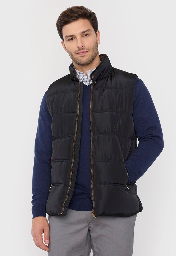Parka Hombre S/M Cuello Suede Negro Corona-0