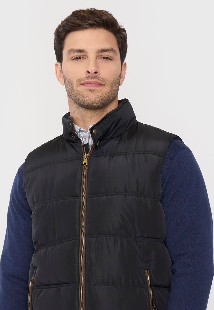 Parka Hombre S/M Cuello Suede Negro Corona-2