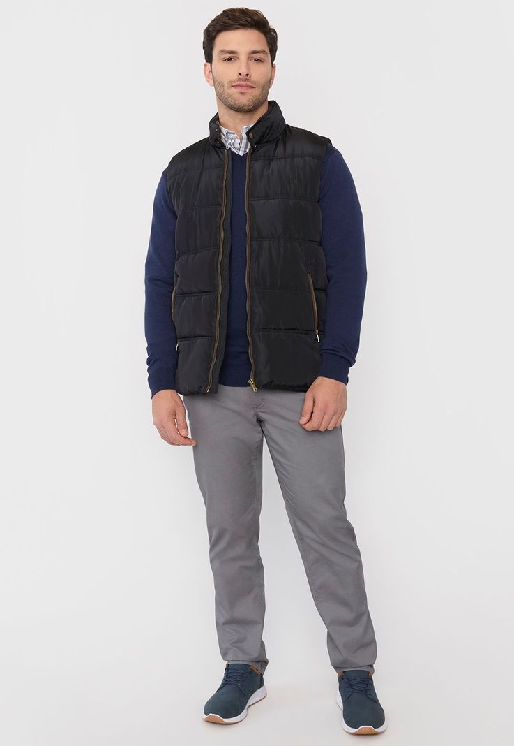 Parka Hombre S/M Cuello Suede Negro Corona-3