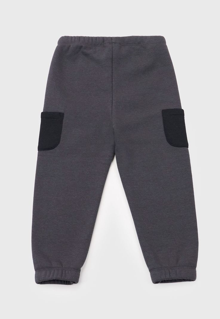 Pantalon De Buzo Bebe Niño Cargo Gris Oscuro Corona-1