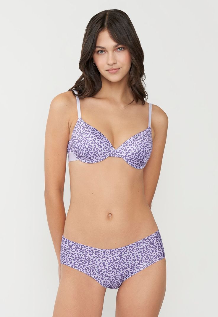 Sostén Mujer Push Up Copa B Lila Print Corona-3