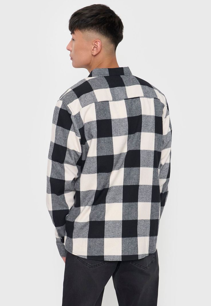 Camisa Hombre Cuadros Color Ecru Corona-1
