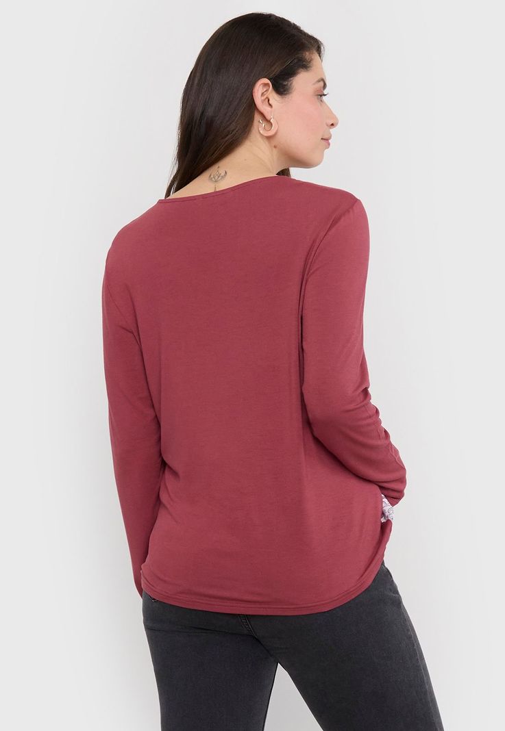 Polera Mujer Cuello Mock Negro Corona-1