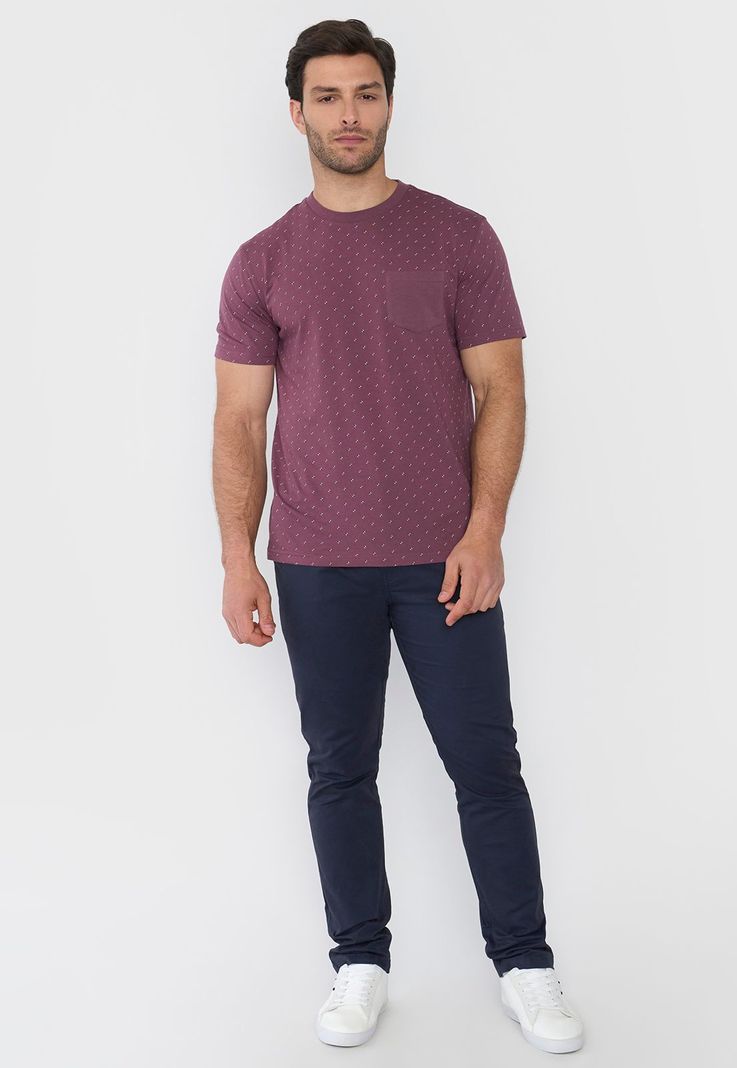 Polera Hombre Bolsillo Burdeo Corona-3