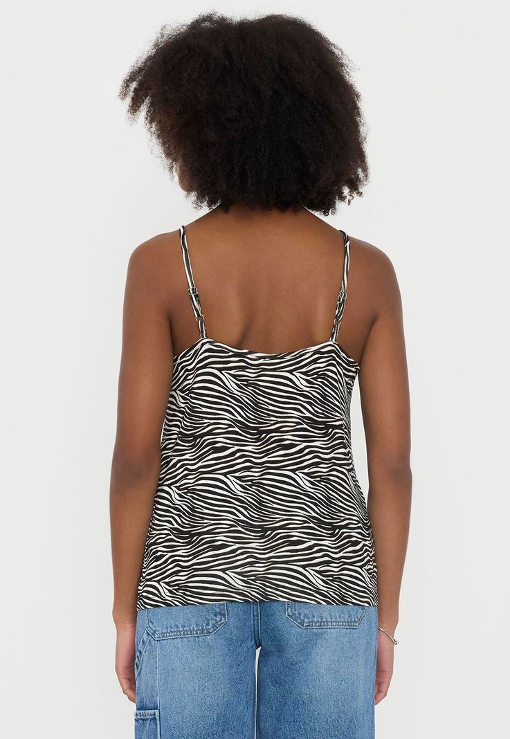 Polera Mujer Pabilo Print Cebra Beige Corona-1