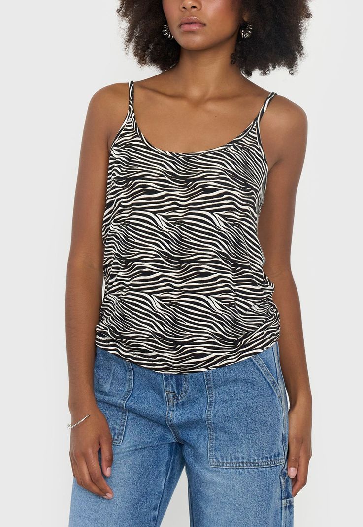 Polera Mujer Pabilo Print Cebra Beige Corona-2