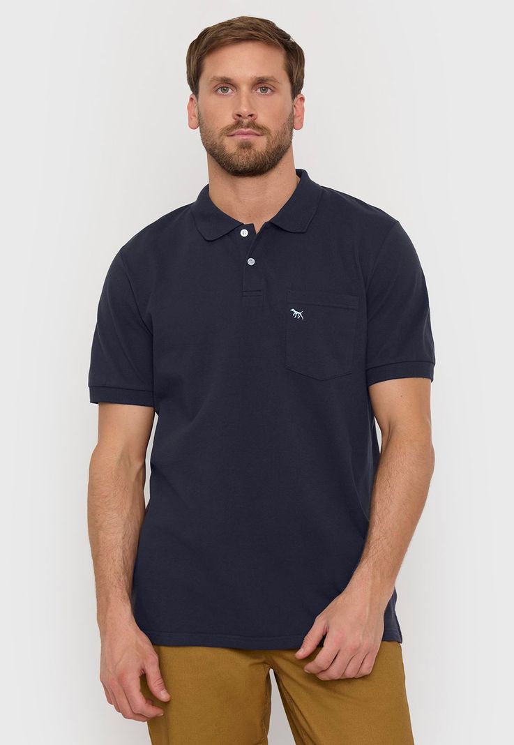 Polera Hombre Piqué Bolsillo Navy I Corona-1