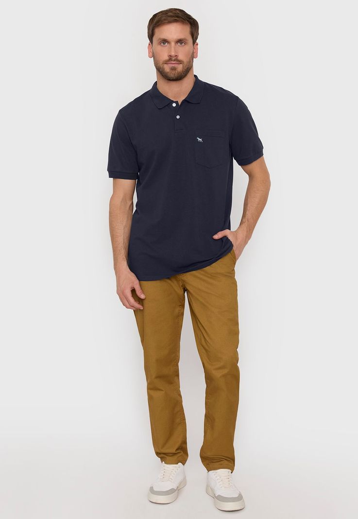 Polera Hombre Piqué Bolsillo Navy I Corona-3