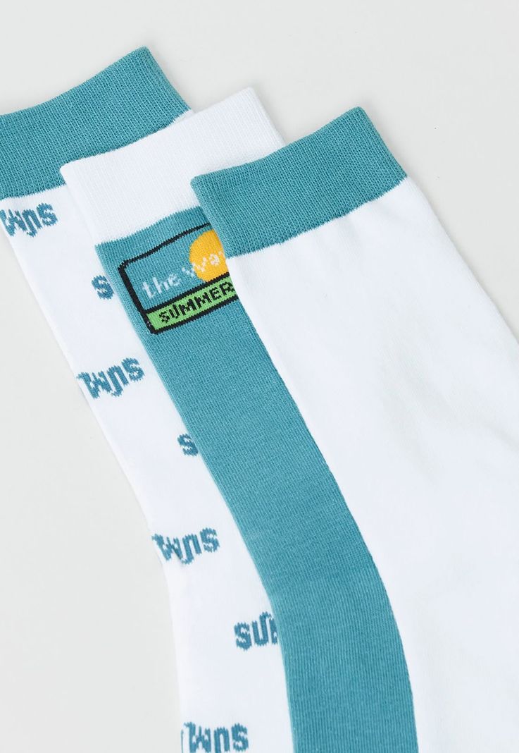 Calcetines Tripack Summer Azul/Blanco Corona-1