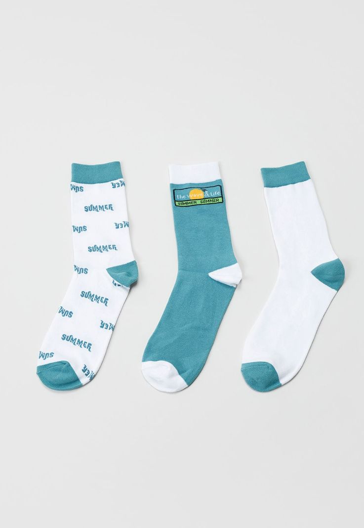 Calcetines Tripack Summer Azul/Blanco Corona-2