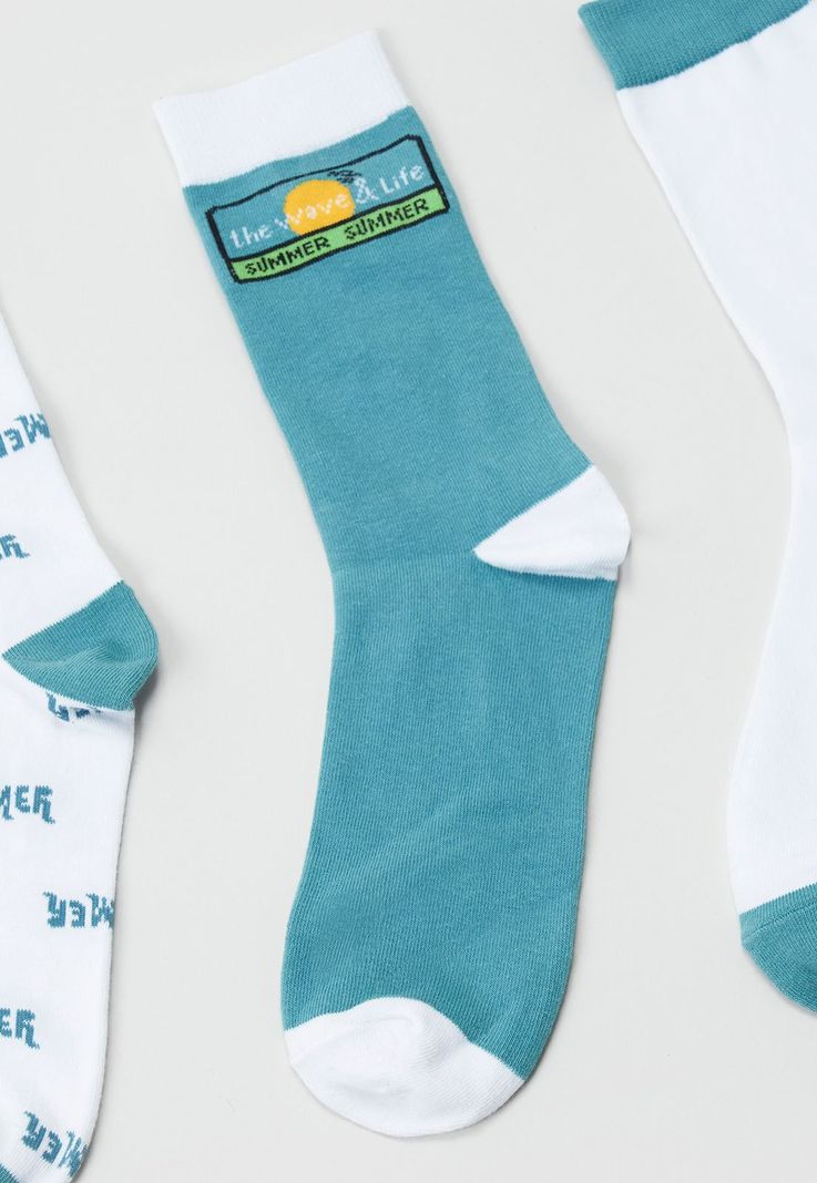 Calcetines Tripack Summer Azul/Blanco Corona-3