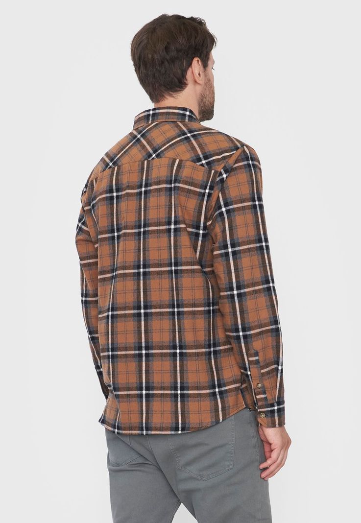 Camisa Hombre Franela Camel Corona-1